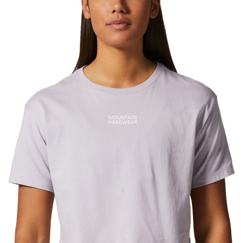 Mountain Hardwear MHW Logo Crop Short Sleeve T-Shirt for Women Purple Dawn Large